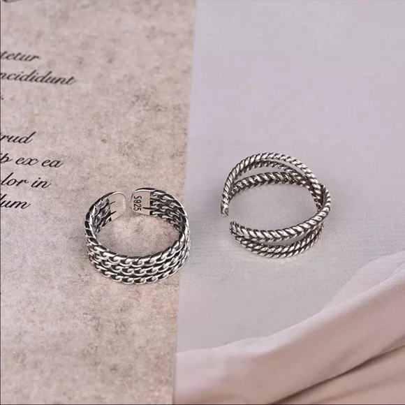 NEW Sterling Silver Retro Band Resizable Ring - Picture 3 of 11